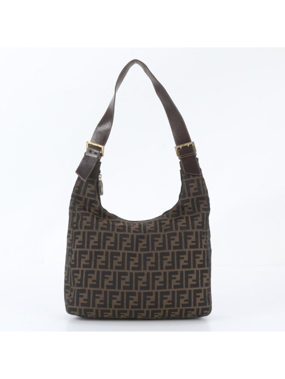 Fendi Zucca Leather Canvas Bag Shoulder